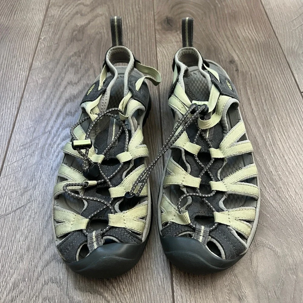 Keen Whisper Waterproof Sandals Womens 9 Sage Green Gray Hiking Water Shoes